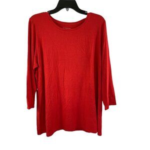 Investments II Essentials Women's Decadent Red Long Sleeve Top